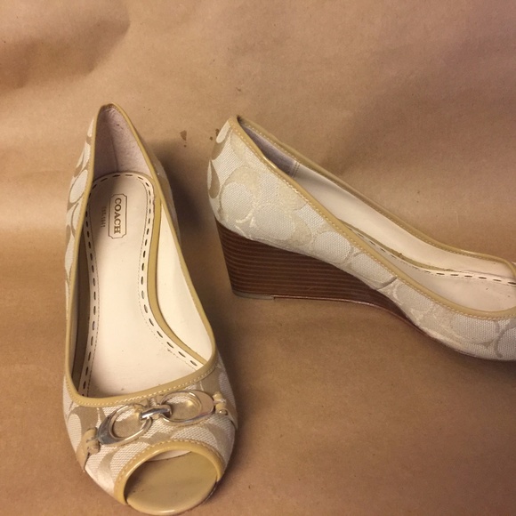 Coach open toe wedge Logo shoes - Picture 1 of 7